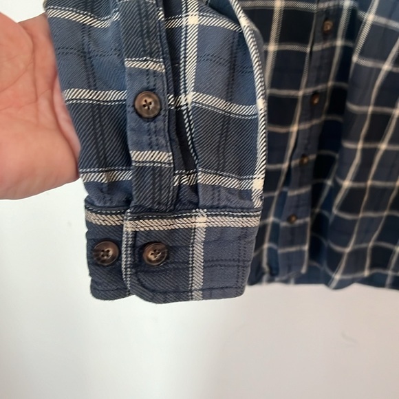 Duluth Trading Heavy Flannel Shacket Men's Sz XL Tall Blue/White Long Sleeve ! - Picture 4 of 8